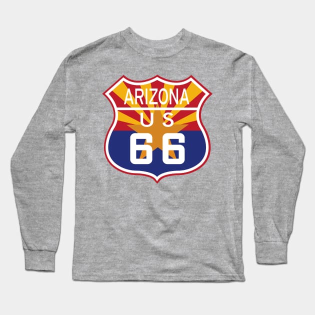 Route 66 Arizona Long Sleeve T-Shirt by DesignWise